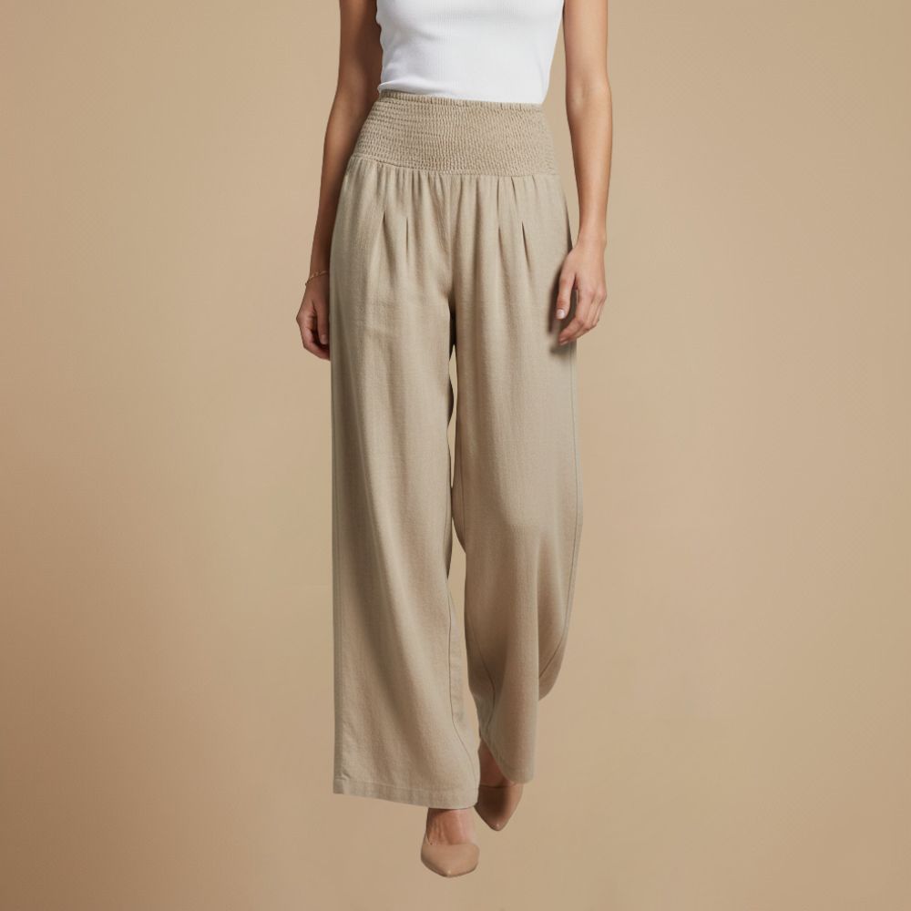 Cotton Linen High Waist Pants Fashion Grand