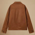 Women's brown lapel coat with pockets Fashion Grand