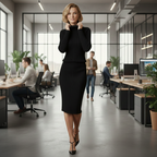 Women's high collar knitted sweater and skirt set Fashion Grand