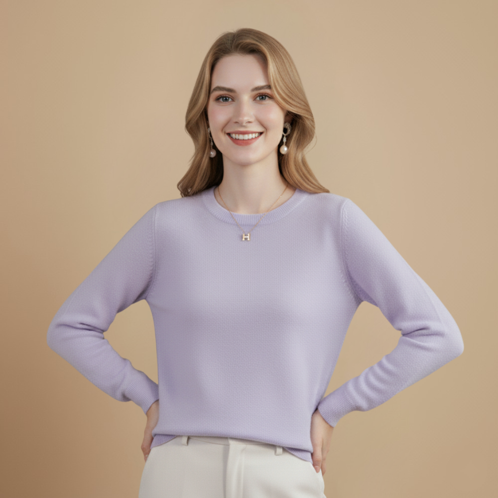 Solid Casual Crew Neck Long Sleeve Sweater Fashion Grand