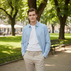 Men's vintage spring long-sleeve shirt