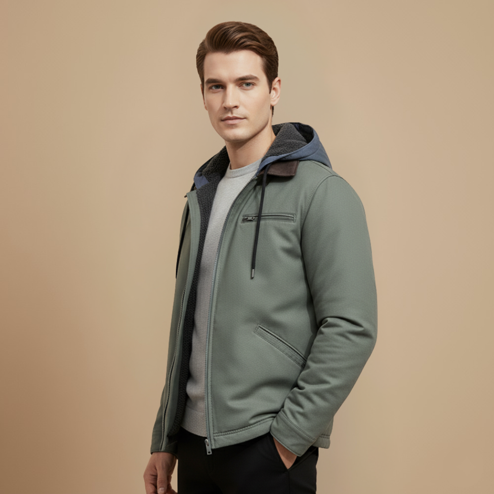 Warm autumn hooded jacket for men Fashion Grand