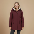 Women's Warm Parka Jacket with Hood and Fleece Lining Fashion Grand