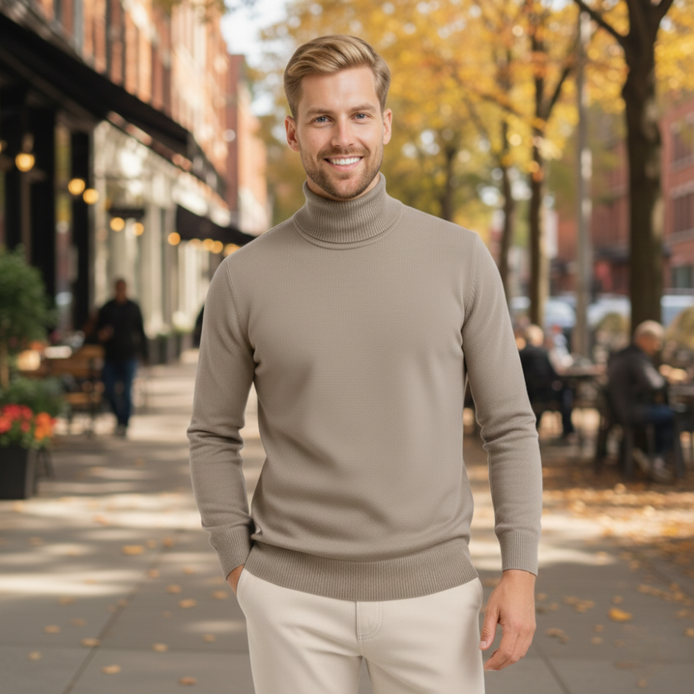 Men's casual high-neck pullover jumper Fashion Grand