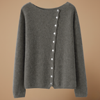 Women’s asymmetric buttoned design knitted jumper Fashion Grand