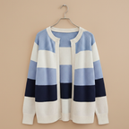 Women's knitted striped open cardigan Fashion Grand