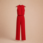 Women Elegant High Neck Wide Leg Jumpsuit Fashion Grand