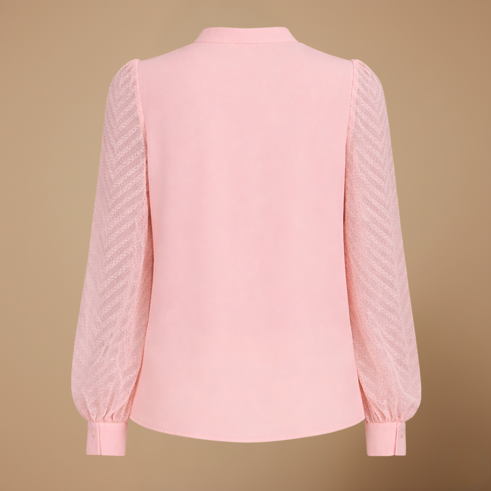 Women's v-neck long sleeve detail blouse Fashion Grand