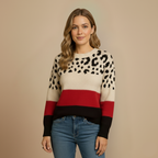 Women's Leopard Print Color Block Sweater Fashion Grand