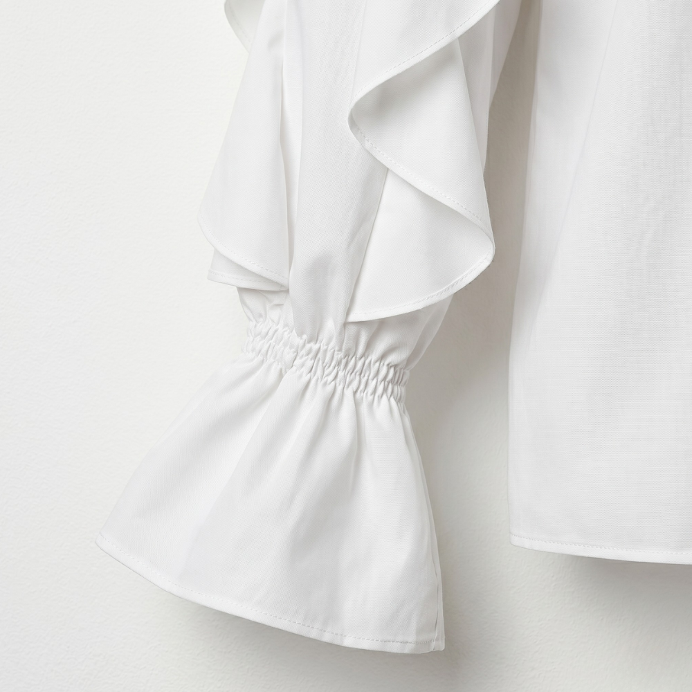 Women’s ruffle v-neck long sleeve blouse Fashion Grand