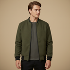 Men's Waffle Knit Full Zip Bomber Jacket Fashion Grand