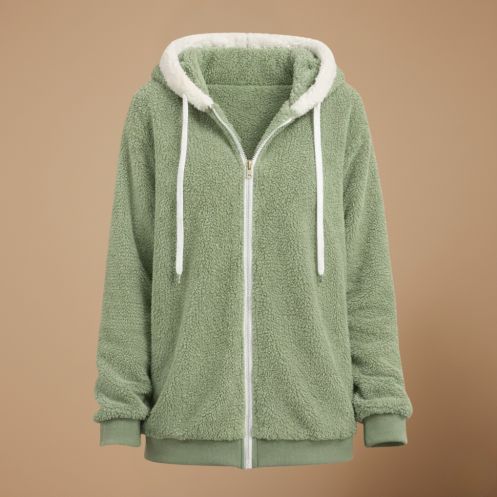 Women's warm fuzzy zip hoodie jacket Fashion Grand