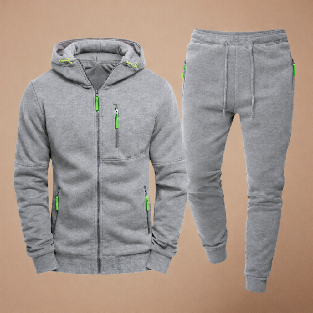 Men’s zip hooded tracksuit jogger set Fashion Grand
