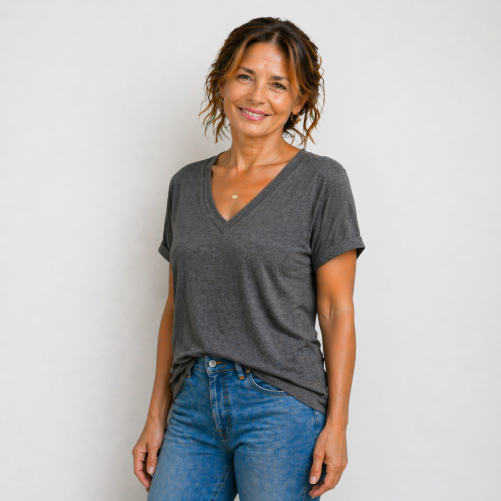 Women’s v-neck loose fit casual blouse Fashion Grand