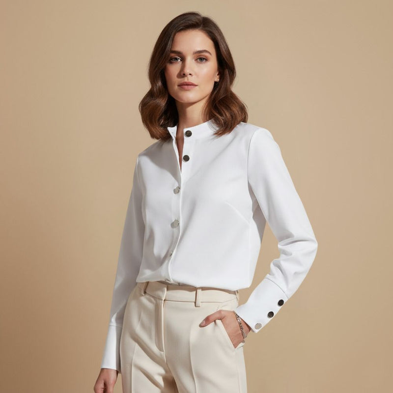 Elegant Long Sleeve Button Blouse Fashion Grand