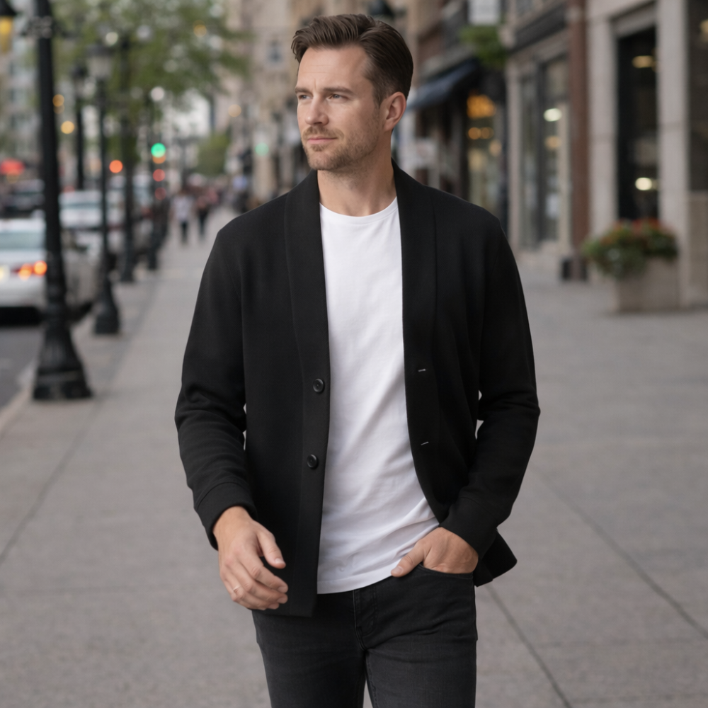 Men’s casual button up cardigan Fashion Grand