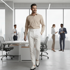 Men's formal high rise straight trousers Fashion Grand