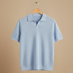 Men's open collar knitted short sleeve polo shirt Fashion Grand