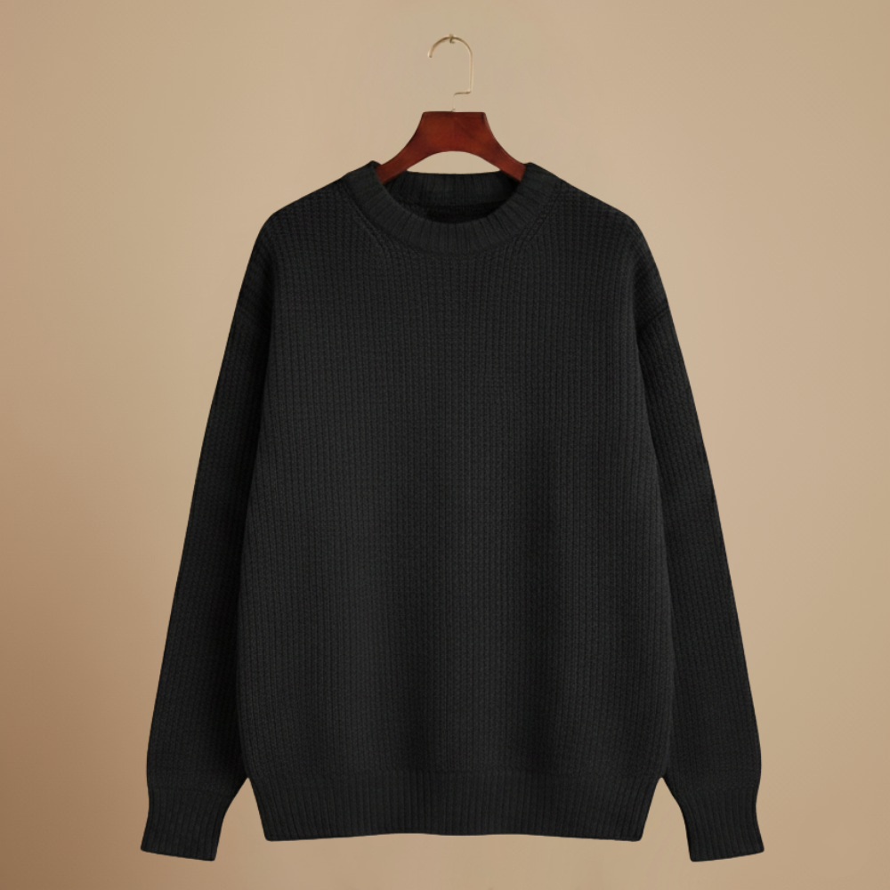 Men's ribbed crewneck pullover jumper Fashion Grand