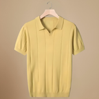 Men's short sleeved knitted v-neck polo shirt Fashion Grand