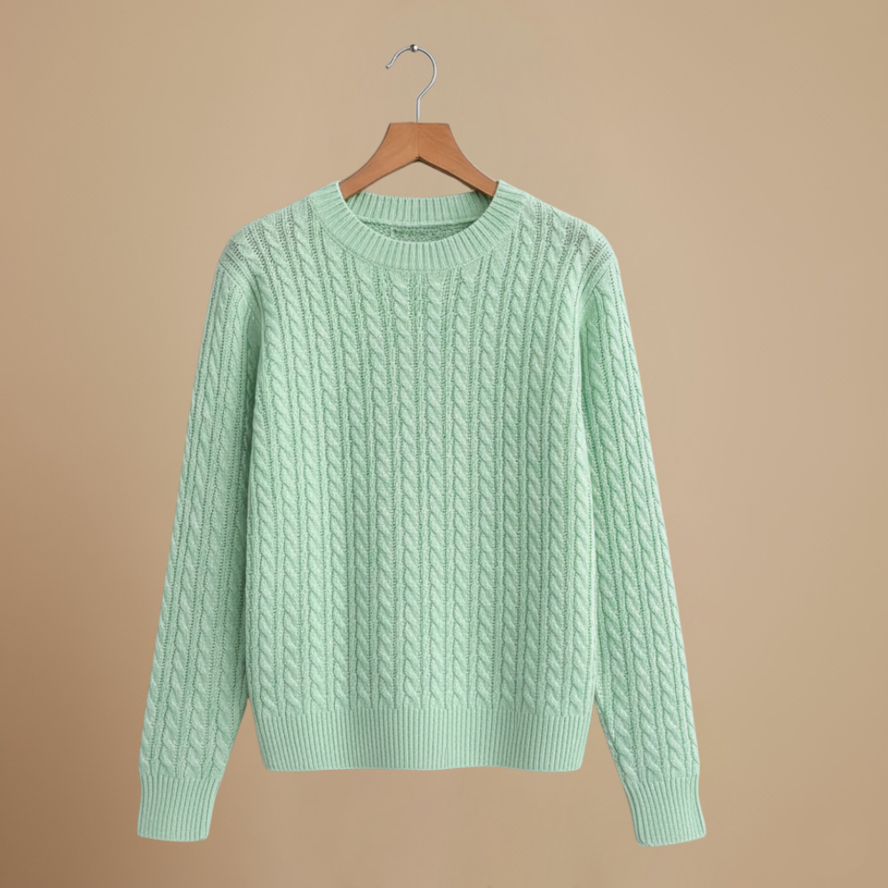 Women’s round neck long sleeve knit sweater Fashion Grand