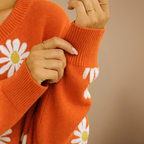 Women's floral embroidered button-up cardigan Fashion Grand