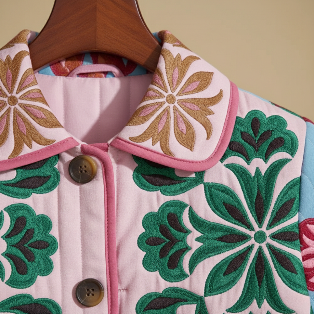 Women's floral print quilted cardigan Fashion Grand