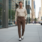Men's formal high rise straight trousers Fashion Grand