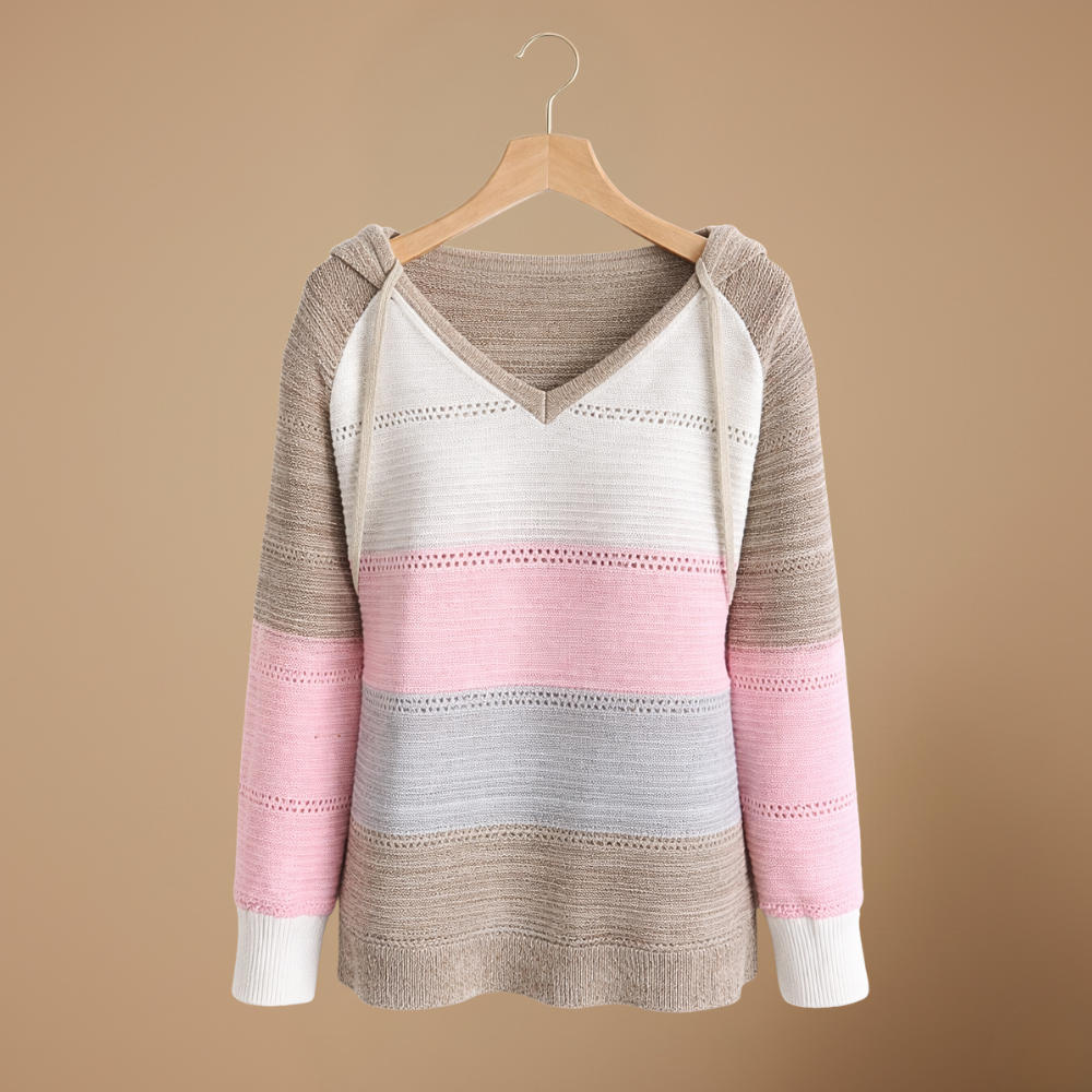 Women’s hooded long sleeve crochet pullover jumper Fashion Grand