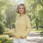Women’s round neck long sleeve knit sweater Fashion Grand