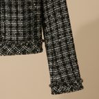Women’s elegant tweed long sleeve coat Fashion Grand