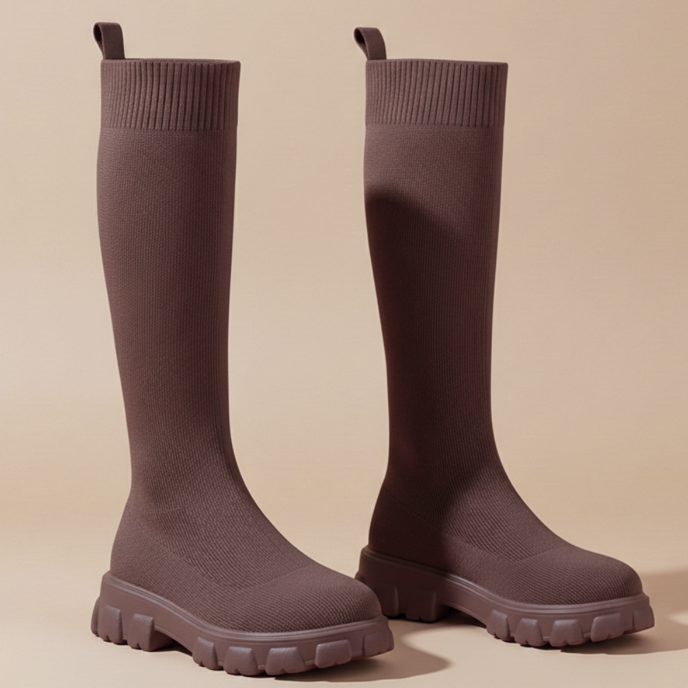 Women's elasticated mid calf boots Fashion Grand