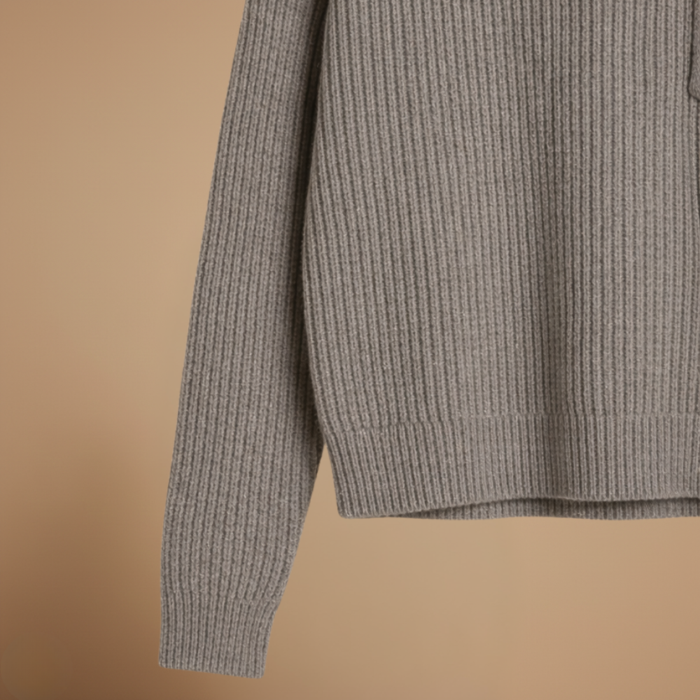 Crew Neck Knitted Sweater with Chest Pocket for Women Fashion Grand