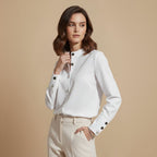 Elegant Long Sleeve Button Blouse Fashion Grand