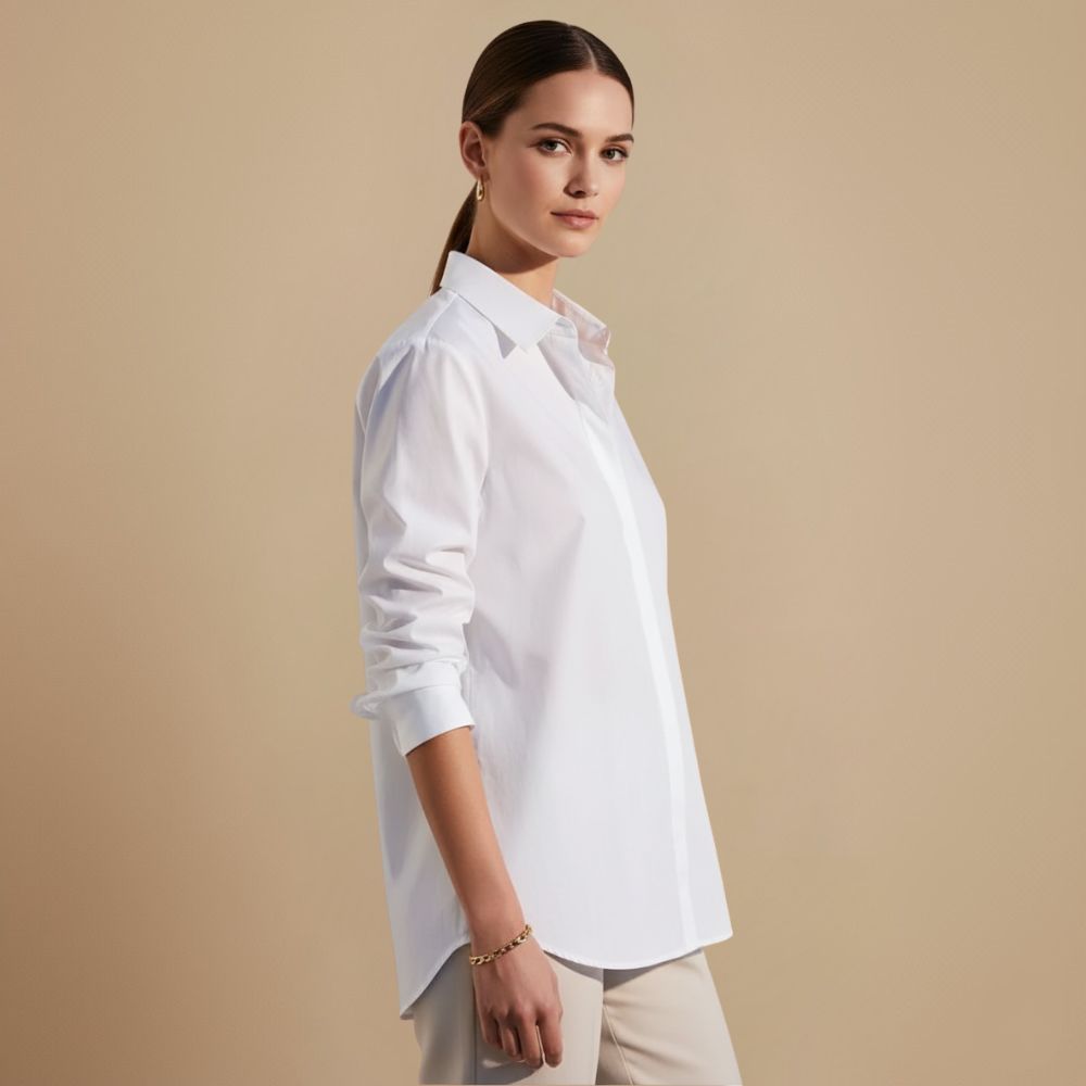 V-Neck Long Sleeve Button Blouse Fashion Grand