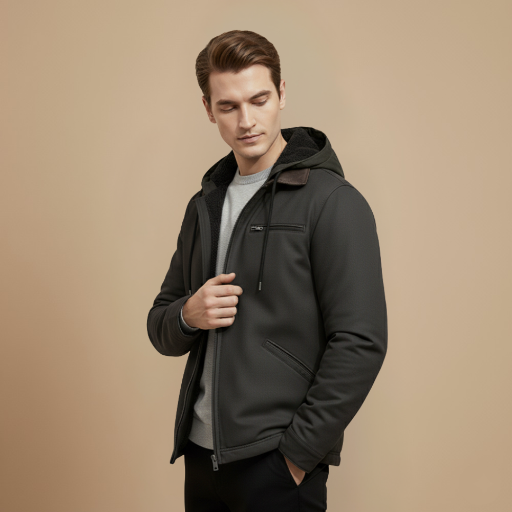 Warm autumn hooded jacket for men Fashion Grand