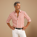 Men's striped long sleeve shirt with slim fit design Fashion Grand
