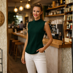 Women's asymmetrical draped sleeveless blouse Fashion Grand