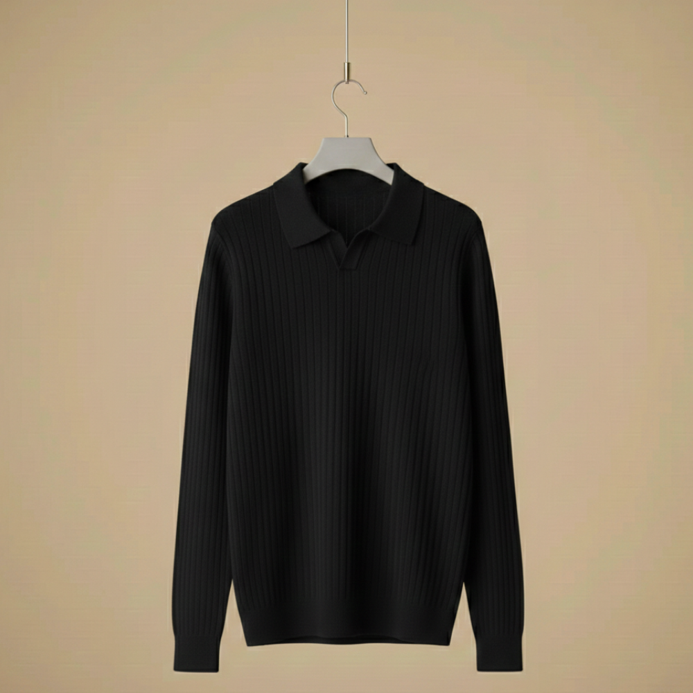 Men's slim fit long sleeve polo shirt Fashion Grand