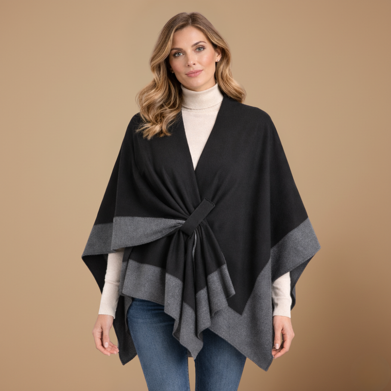Women's warm double-sided shawl with cloak design Fashion Grand
