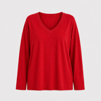 Women’s relaxed v-neck long sleeve blouse Fashion Grand