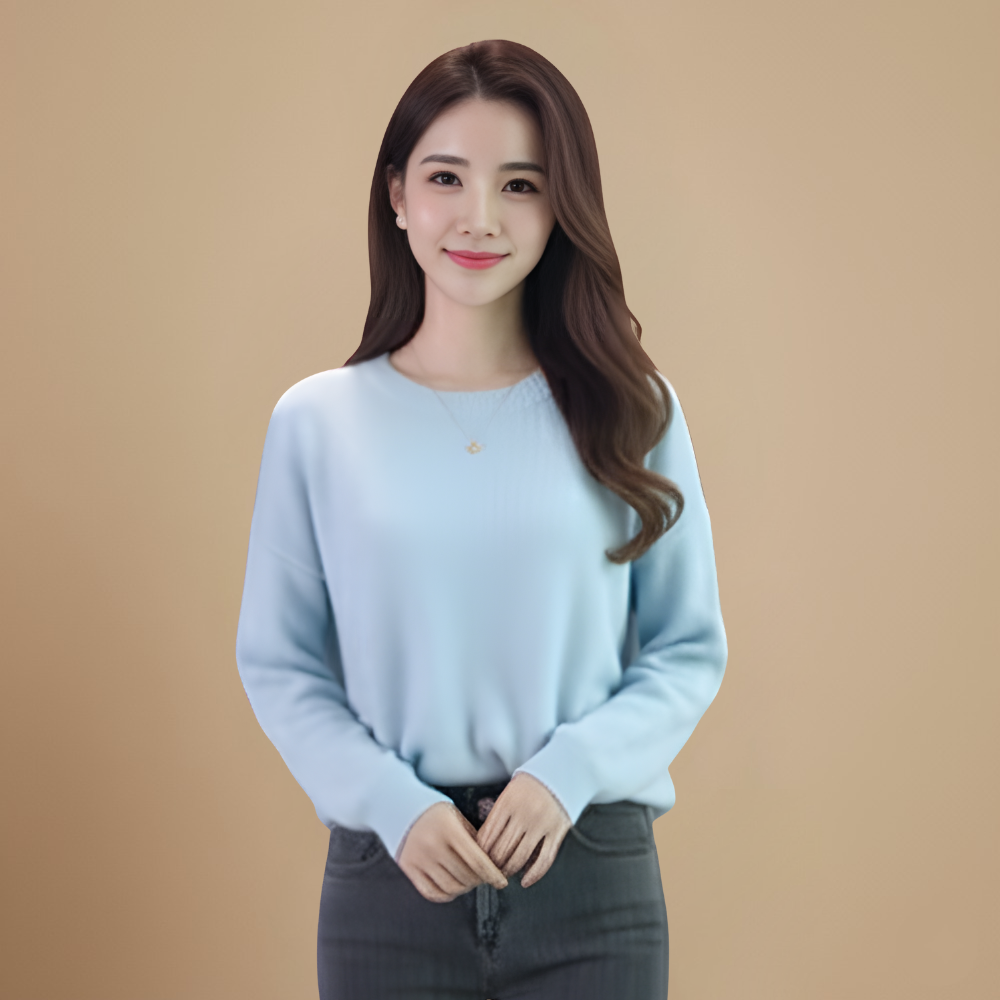 Loose Fit Round Neck Pullover Sweater for Women Fashion Grand