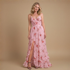 Women’s floral lace trim sleeveless  maxi dress Fashion Grand