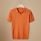 Men's short sleeved knitted v-neck polo shirt Fashion Grand