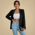 Chic and Casual Lapel Long Sleeve Blazer Fashion Grand