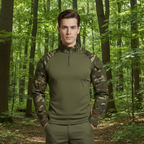 Men's tactical half zip up long sleeve shirt
