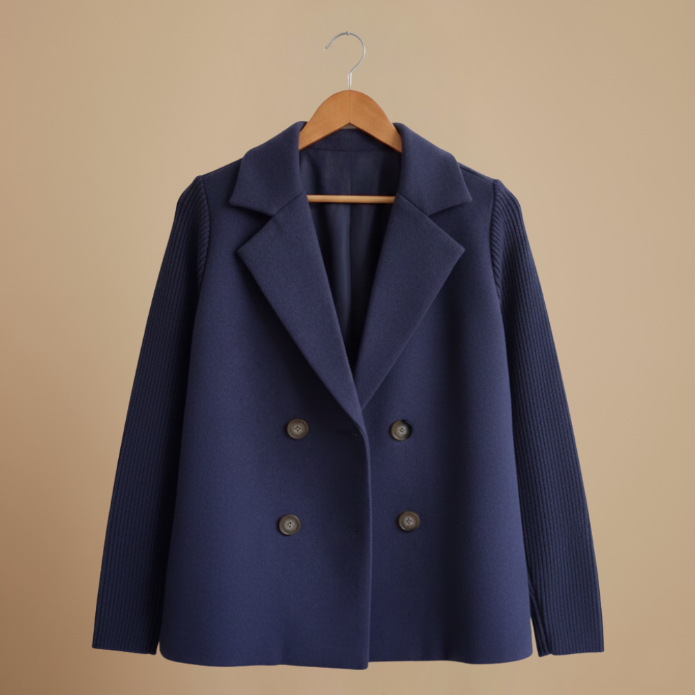 Women's Casual Blend Double-Breasted Blazer Fashion Grand