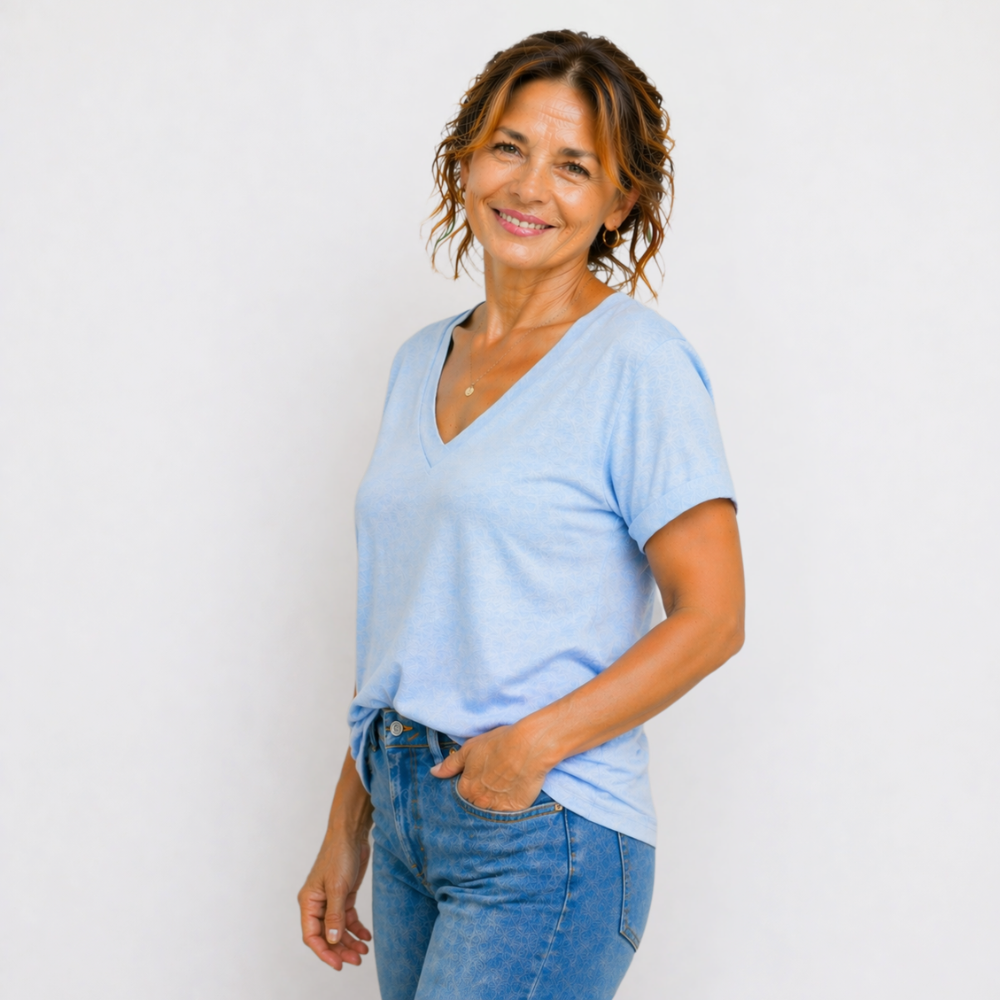 Women’s v-neck loose fit casual blouse Fashion Grand