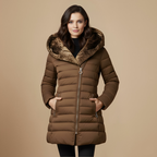 Hooded Quilted Fur Lined Winter Jacket Fashion Grand