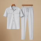 Casual Shirt Trousers Matching Two Piece Set for Men Fashion Grand